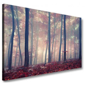 Obraz na płótnie drzewo las mgła natura wzór OBR25